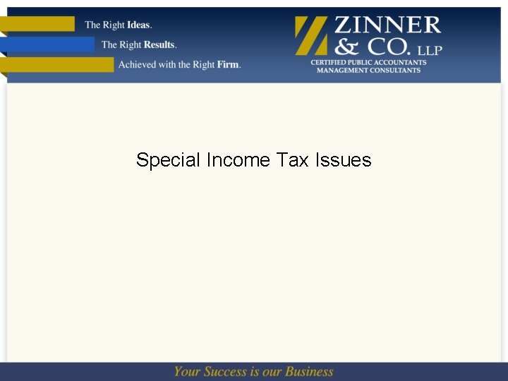 Special Income Tax Issues 
