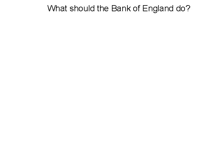 What should the Bank of England do? 