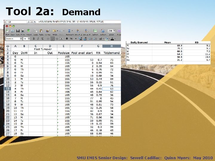 Tool 2 a: Demand SMU EMIS Senior Design: Sewell Cadillac: Quinn Myers: May 2010