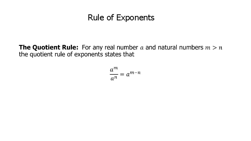 Rule of Exponents • 