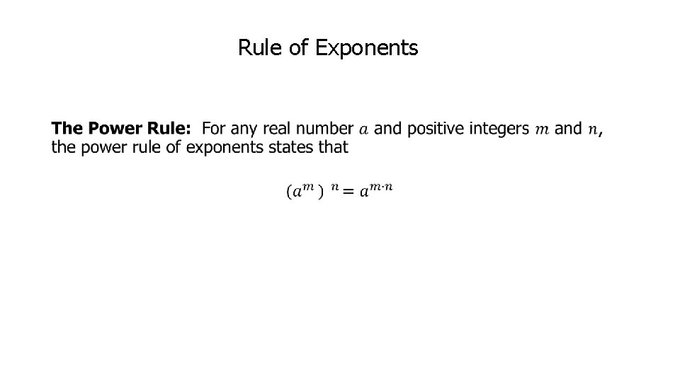 Rule of Exponents • 