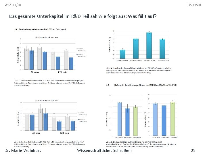 WS 2017/18 LV 217501 Das gesamte Unterkapitel im R&D Teil sah wie folgt aus: