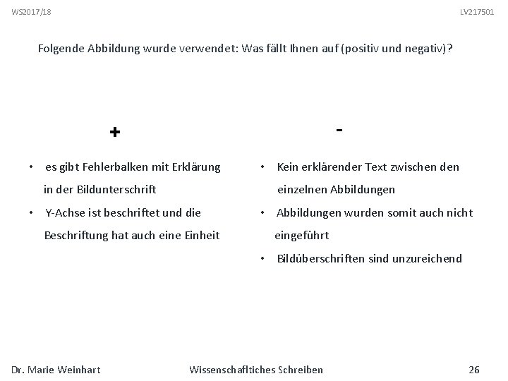 WS 2017/18 LV 217501 Folgende Abbildung wurde verwendet: Was fällt Ihnen auf (positiv und