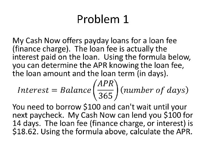 Problem 1 • 