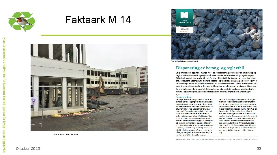 Faktaark M 14 22 Oktober 2019 Kurs utarbeidet av nettverket for Nasjonal handlingsplan for