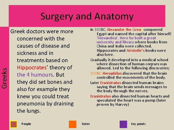 Greeks Surgery and Anatomy In 330 BC Alexander the Great conquered Egypt and named