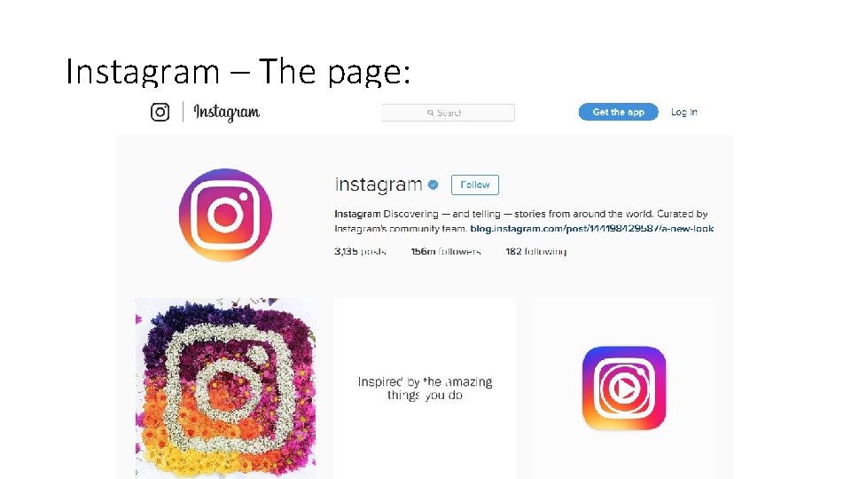 Instagram – The page: 