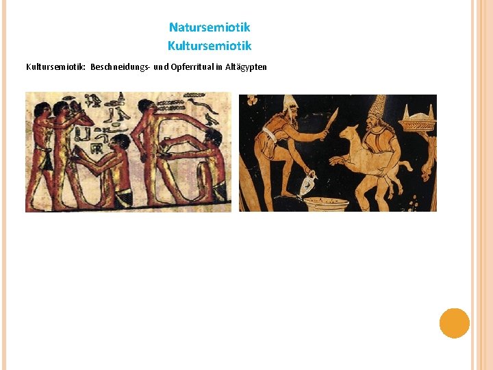 Natursemiotik Kultursemiotik: Beschneidungs- und Opferritual in Altägypten 