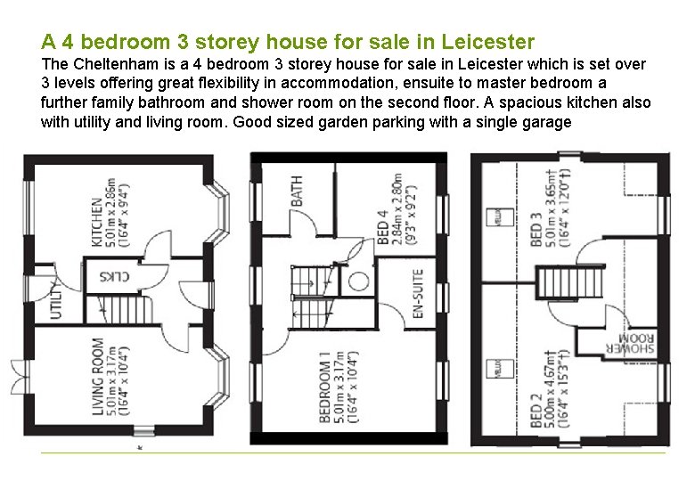 A 4 bedroom 3 storey house for sale in Leicester The Cheltenham is a