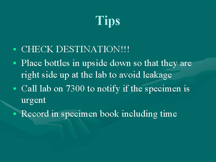 Tips • CHECK DESTINATION!!! • Place bottles in upside down so that they are Tips • CHECK DESTINATION!!! • Place bottles in upside down so that they are
