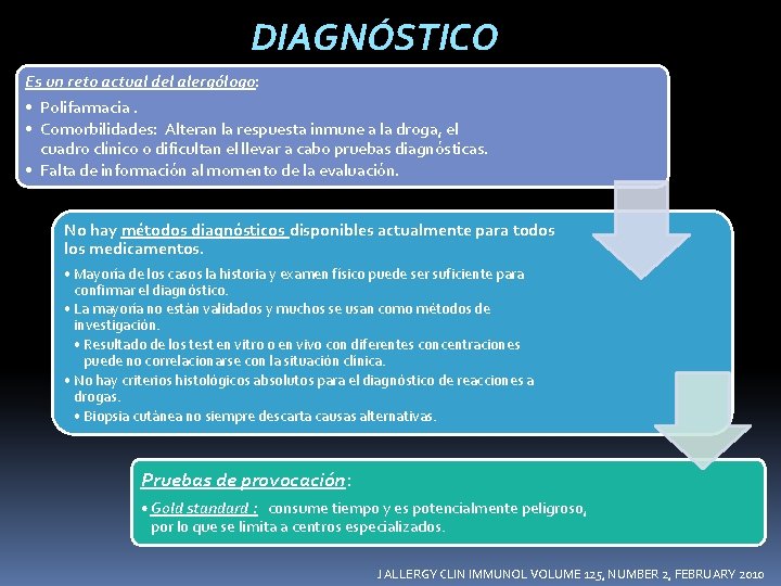 DIAGNÓSTICO Es un reto actual del alergólogo: • Polifarmacia. • Comorbilidades: Alteran la respuesta