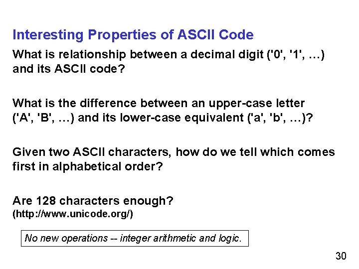 Interesting Properties of ASCII Code What is relationship between a decimal digit ('0', '1',