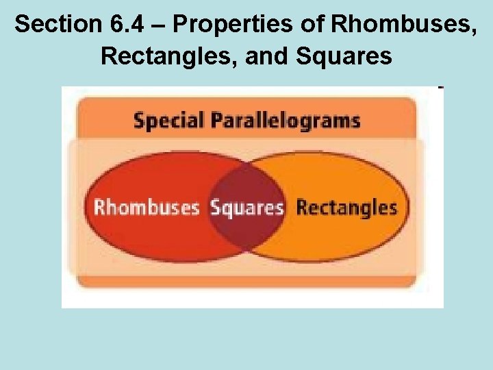 Properties of Rhombuses Rectangles and Squares Properties of