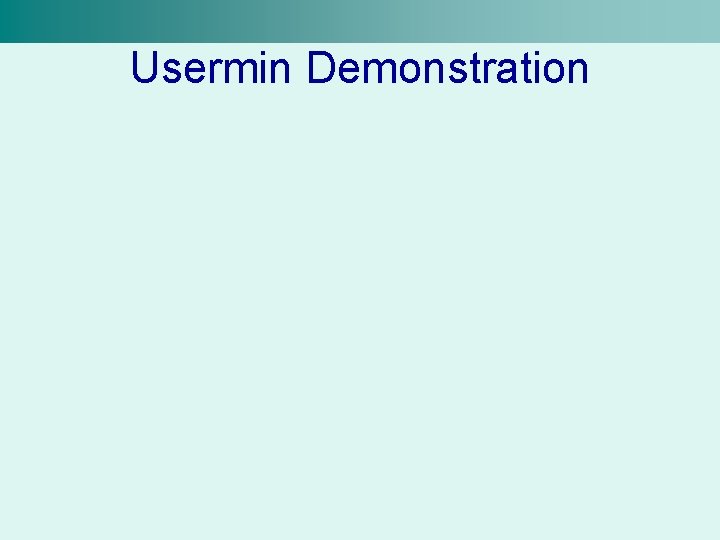 Usermin Demonstration 