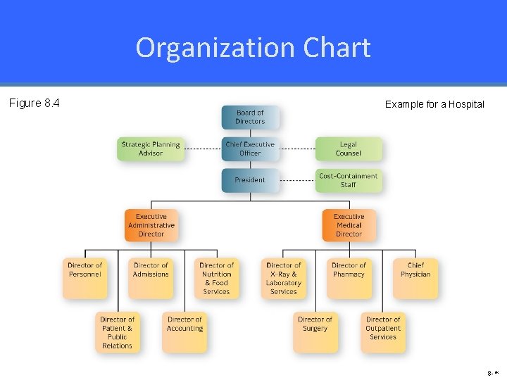 Organization Chart Figure 8. 4 Example for a Hospital 8 -* 