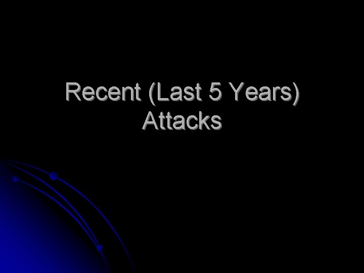 Recent (Last 5 Years) Attacks 