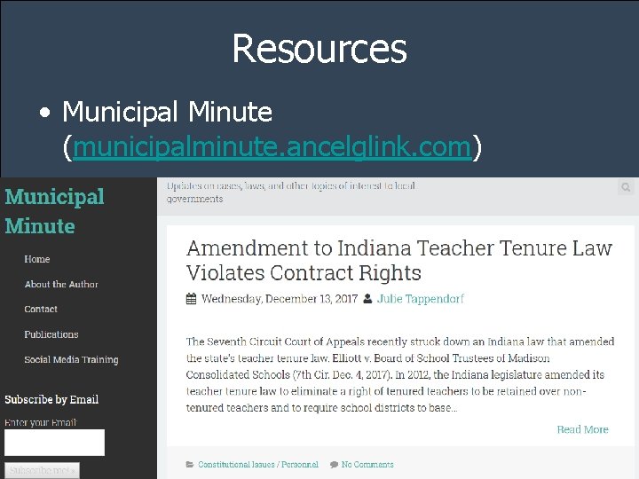 Resources • Municipal Minute (municipalminute. ancelglink. com) 85 