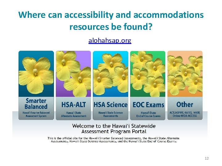 Where can accessibility and accommodations resources be found? alohahsap. org 12 