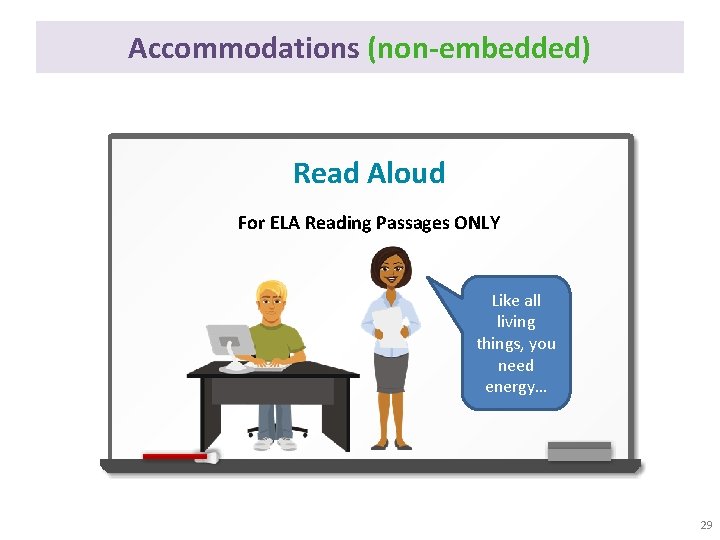 Accommodations (non-embedded) Read Aloud For ELA Reading Passages ONLY Like all living things, you