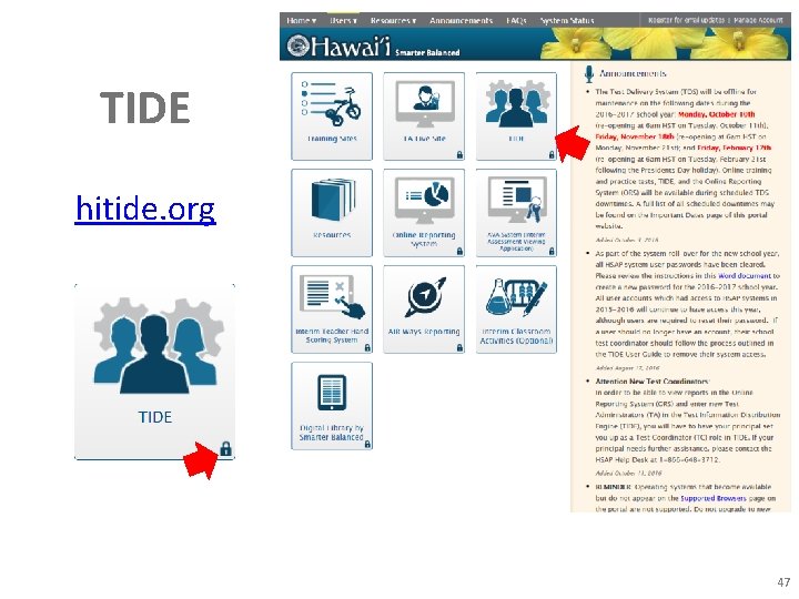TIDE hitide. org 47 