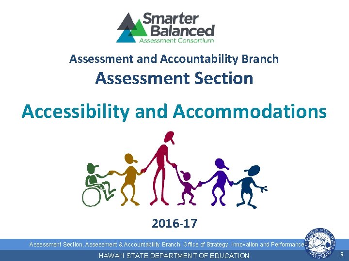 Assessment and Accountability Branch Assessment Section Accessibility and Accommodations 2016 -17 Assessment Section, Assessment