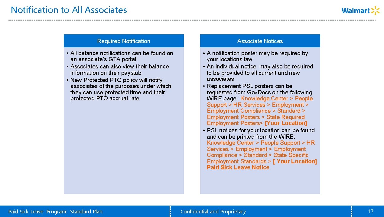 Notification to All Associates Required Notification • All balance notifications can be found on