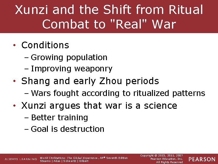 Xunzi and the Shift from Ritual Combat to "Real" War • Conditions – Growing