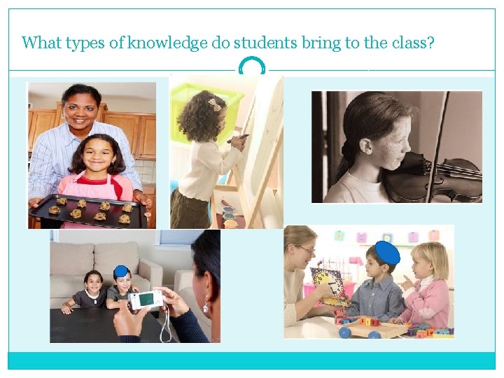 What types of knowledge do students bring to the class? 