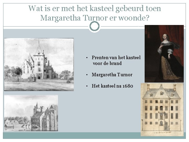 Wat is er met het kasteel gebeurd toen Margaretha Turnor er woonde? • Prenten