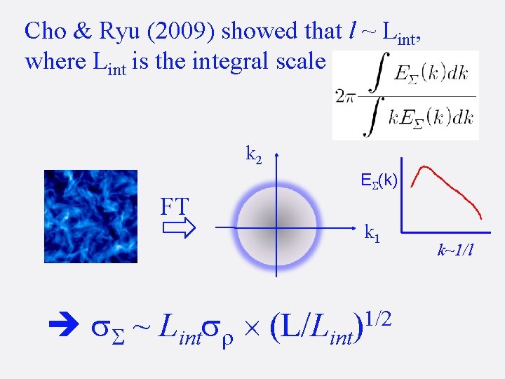 Cho & Ryu (2009) showed that l ~ Lint, where Lint is the integral