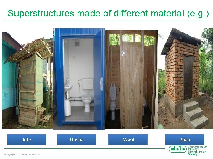 Superstructures made of different material (e. g. ) Jute Plastic Wood Brick 12 