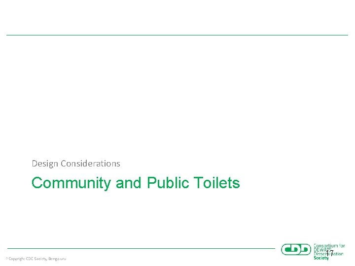 Design Considerations Community and Public Toilets 17 