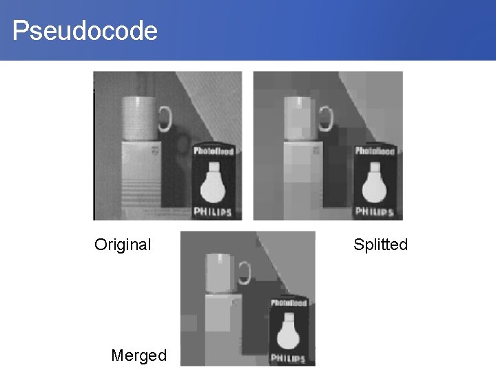  Pseudocode Original Merged Splitted 