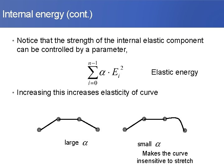 Internal energy (cont. ) • Notice that the strength of the internal elastic component