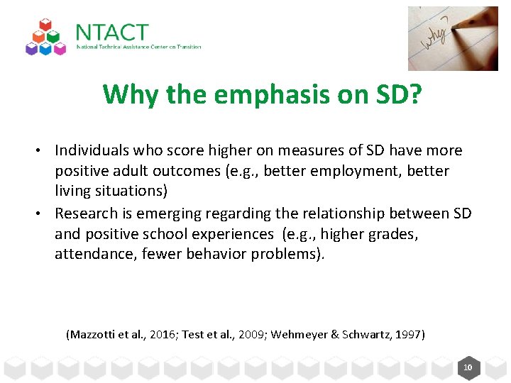 Why the emphasis on SD? Individuals who score higher on measures of SD have