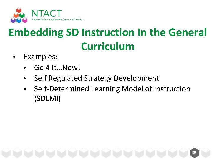 Embedding SD Instruction In the General Curriculum • Examples: • Go 4 It…Now! •