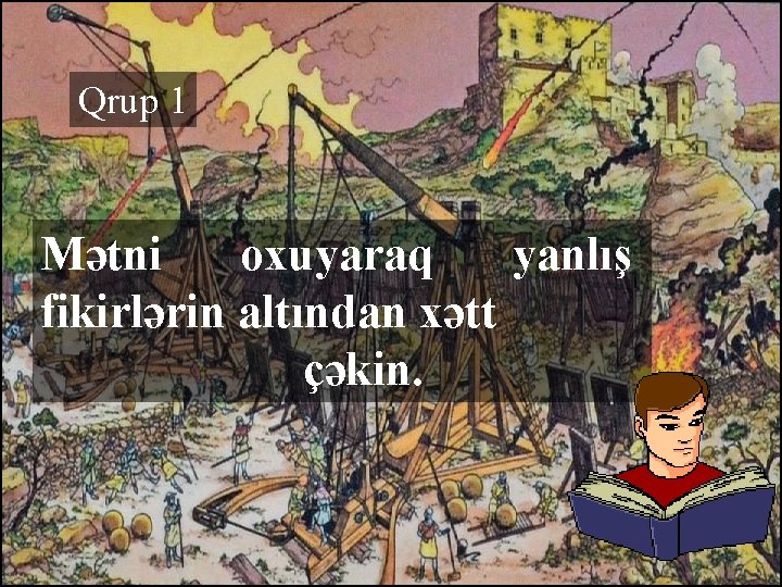 Qrup 1 Mətni oxuyaraq yanlış fikirlərin altından xətt çəkin. 