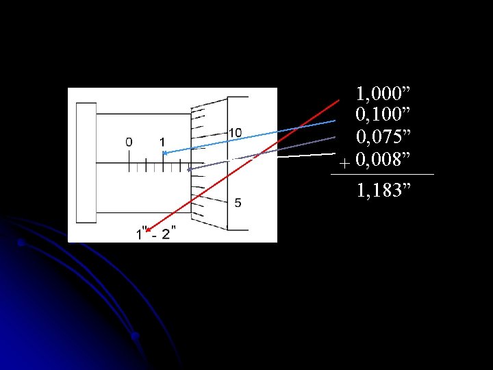 1, 000” 0, 100” 0, 075” + 0, 008” 1, 183” 