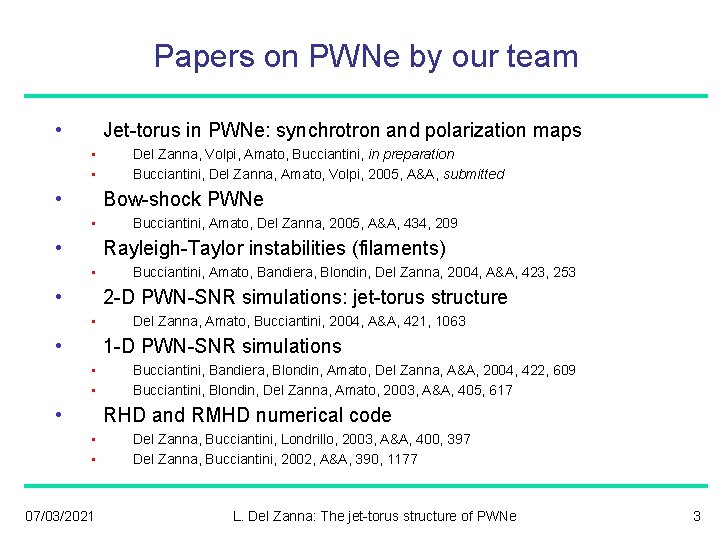 Papers on PWNe by our team • Jet-torus in PWNe: synchrotron and polarization maps