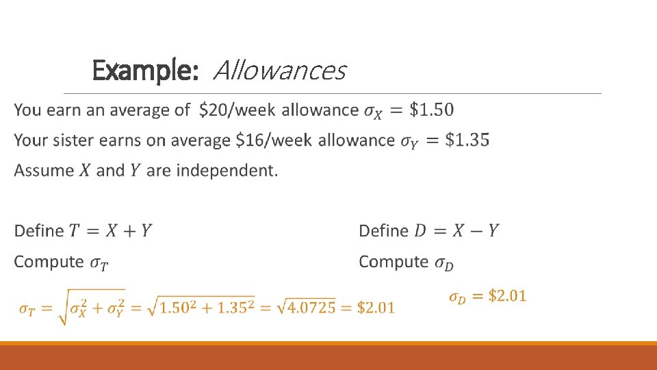 Example: Allowances 