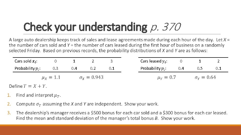 Check your understanding p. 370 0 1 2 3 0 1 2 0. 3