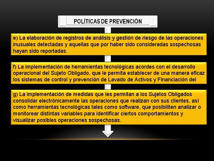 e) La elaboración de registros de análisis y gestión de riesgo de las operaciones