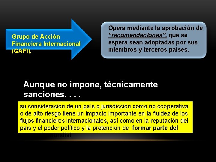 Grupo de Acción Financiera Internacional (GAFI), Opera mediante la aprobación de “recomendaciones”, que se