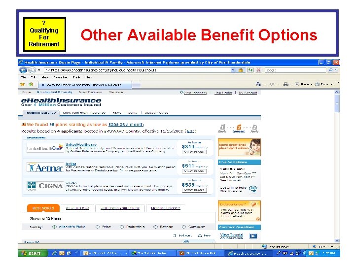 ? Qualifying For Retirement Other Available Benefit Options 
