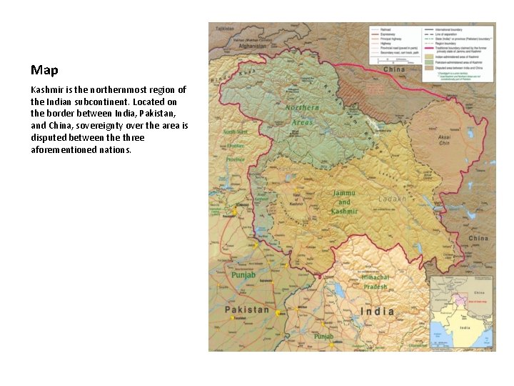 Map Kashmir is the northernmost region of the Indian subcontinent. Located on the border