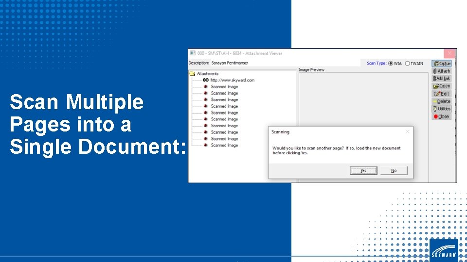 Scan Multiple Pages into a Single Document: 