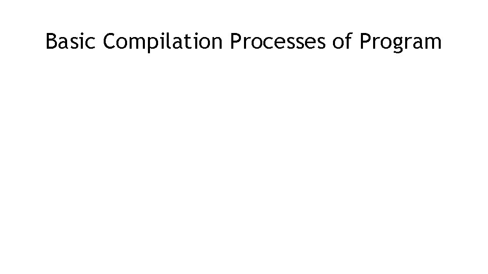 Basic Compilation Processes of Program 