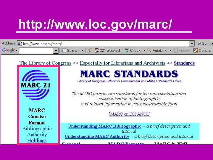 http: //www. loc. gov/marc/ 