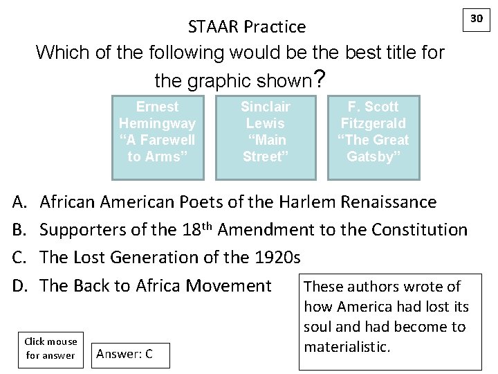 STAAR Practice Which of the following would be the best title for the graphic