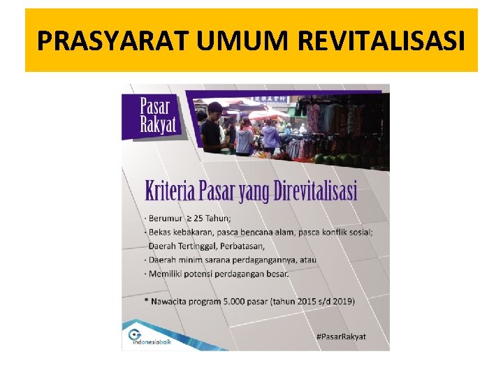 PRASYARAT UMUM REVITALISASI 